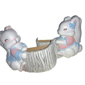 Burwood 3127 Homco Bunny Rabbit Wall Pocket Home Decor Boy & Girl 1990 nursery